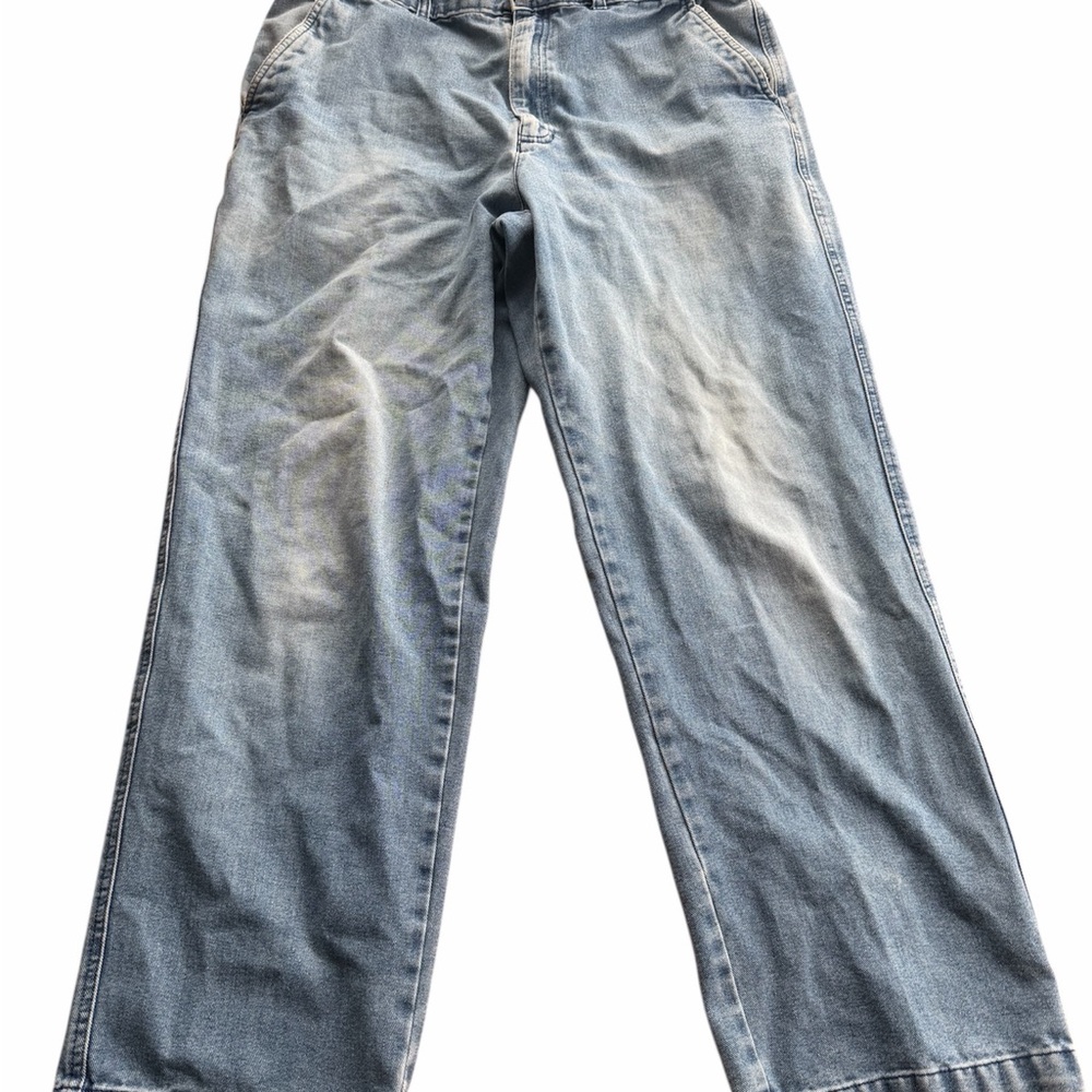 David Taylor Vintage Men’s Elastic Waist Denim Jeans Light Wash 36x32 Blue